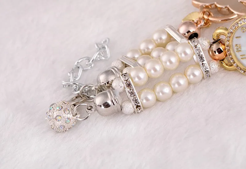 Fashion Luxury Pearl Bracelet Quartz Watches Women Casual Watch Women Wristwatches