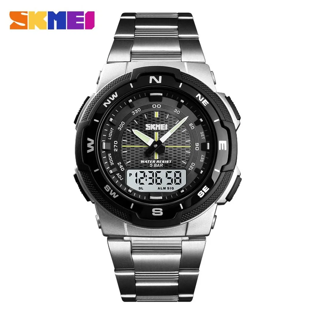 Fashion SKMEI Brand Outdoor Sport Watch Men 50m Waterproof Digital Quartz Dual Time Military Sports Watches Climbing Swim Clock