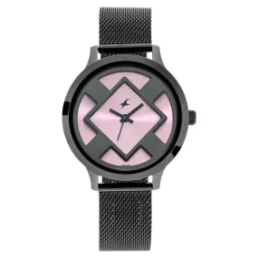 Fastrack Fit Outs Quartz Analog Women's Watch, Pink Dial Metal Strap, 6210NM02