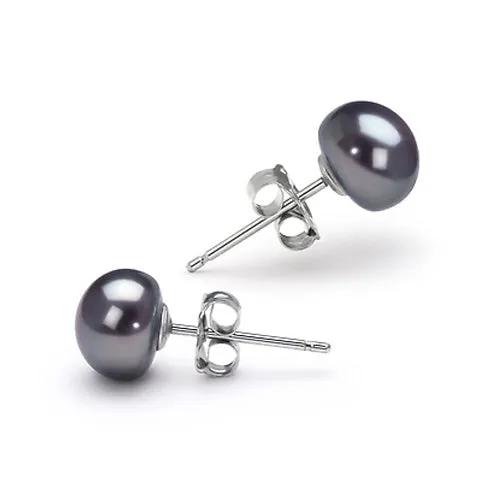 fine pearl jewelry  natural freshwater pearl stud  earrings,8-9mm ffreshwater wedding party  gift for women girl  [E10053]