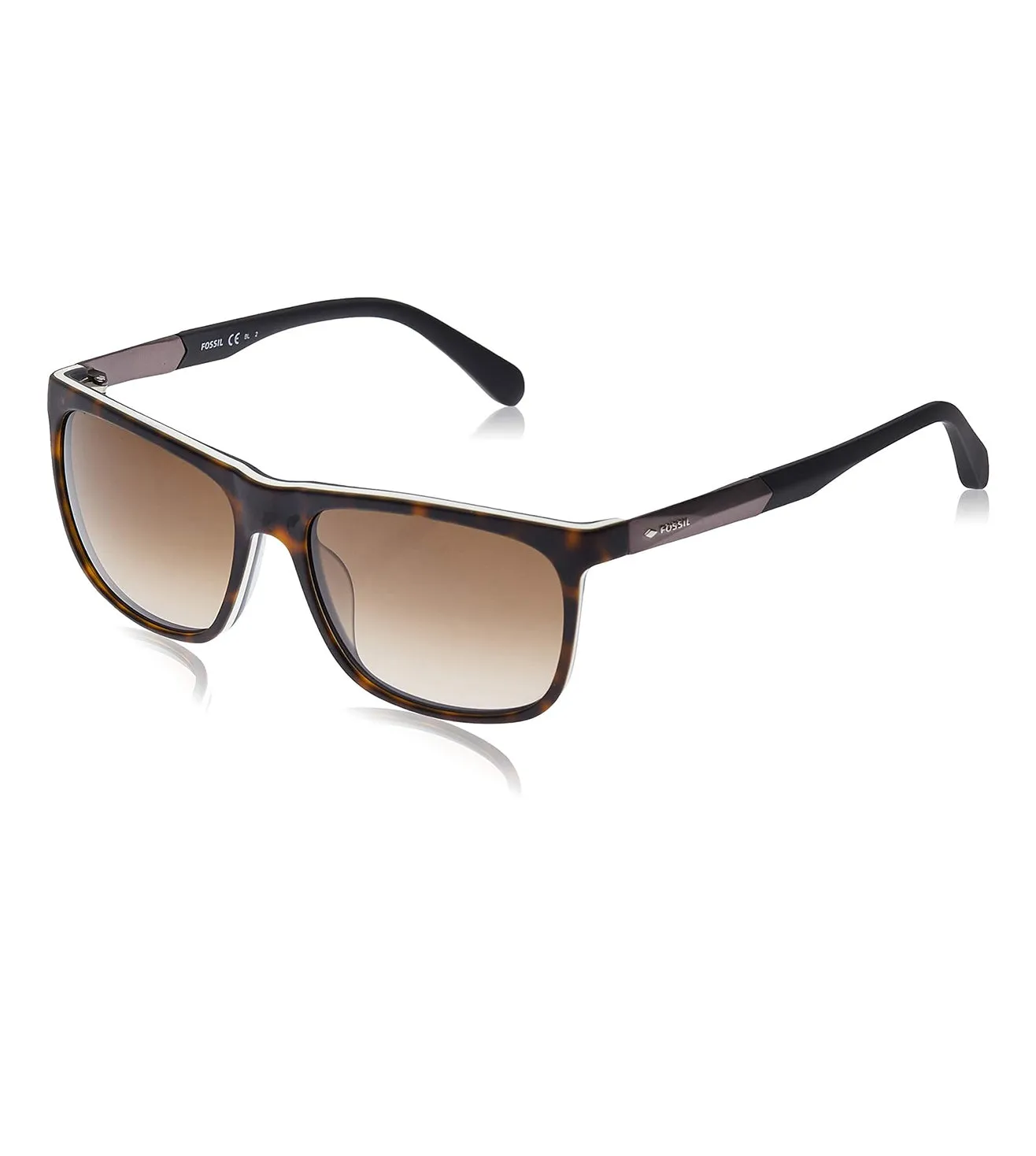 Fossil Unisex Brown Square Sunglasses