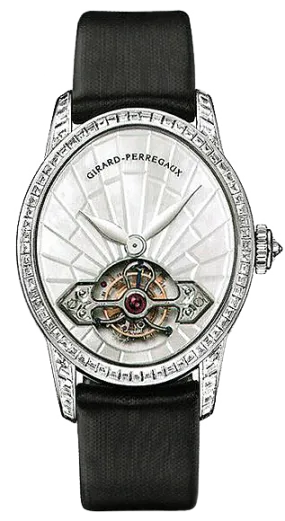 Girard Perregaux Cat's Eye Tourbillon 18K White Gold Diamond Lady's Watch