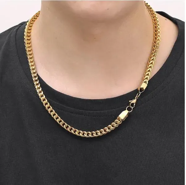 Gleaming 5MM Solid Steel Franco Chain by Bling Master