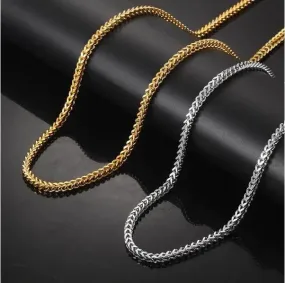 Gleaming 5MM Solid Steel Franco Chain by Bling Master
