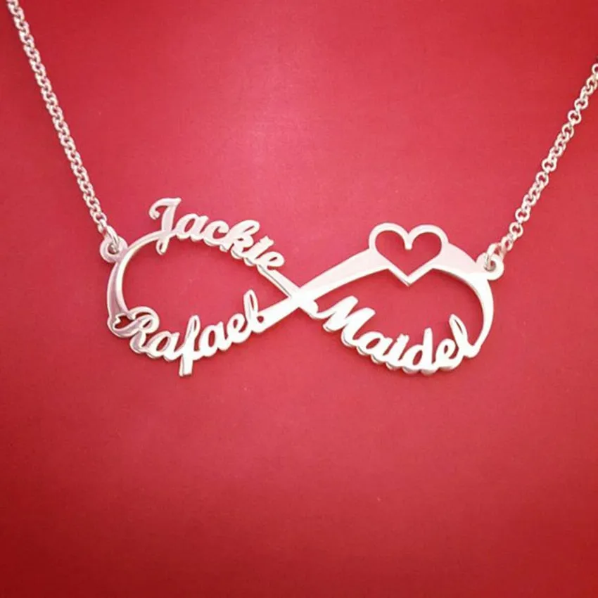 Gold Color Personalized Infinity Name Necklace