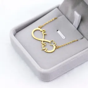 Gold Color Personalized Infinity Name Necklace