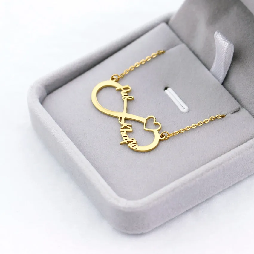Gold Color Personalized Infinity Name Necklace