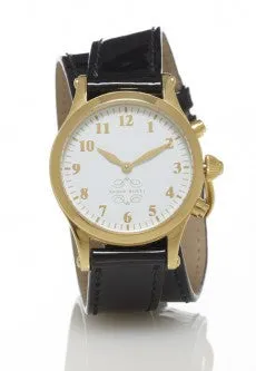 Gold Round Watch with Double Wrap Strap