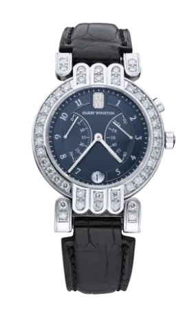 Harry Winston Excenter Bi Retrograde 18K White Gold & Diamonds Lady's Watch
