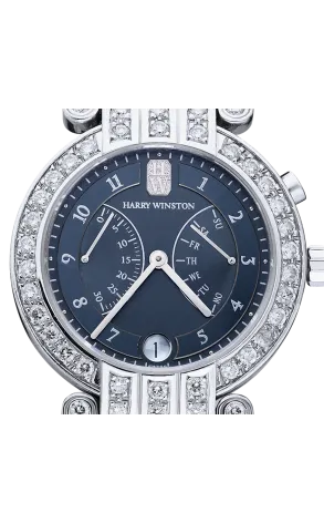Harry Winston Excenter Bi Retrograde 18K White Gold & Diamonds Lady's Watch