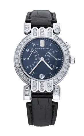 Harry Winston Excenter Bi Retrograde 18K White Gold & Diamonds Lady's Watch