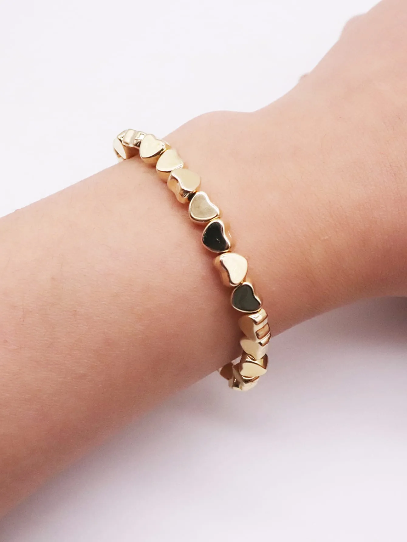 Heart Design Beaded Bracelet for Women Crafted Jewelry Stackable Bracelets