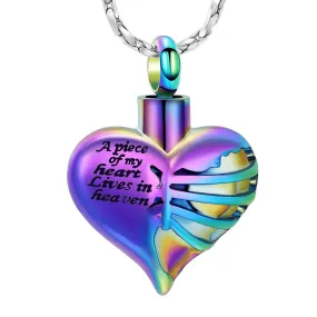 Heart Urn Necklace for Ashes Women Men Cremation Jewelry for Ashes Cremation Necklace In Memory of Grandpa Grandma Dad Mom Uncle Aunt Brother Sister Daughter Son