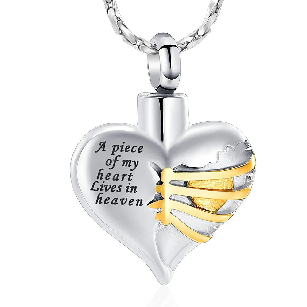 Heart Urn Necklace for Ashes Women Men Cremation Jewelry for Ashes Cremation Necklace In Memory of Grandpa Grandma Dad Mom Uncle Aunt Brother Sister Daughter Son