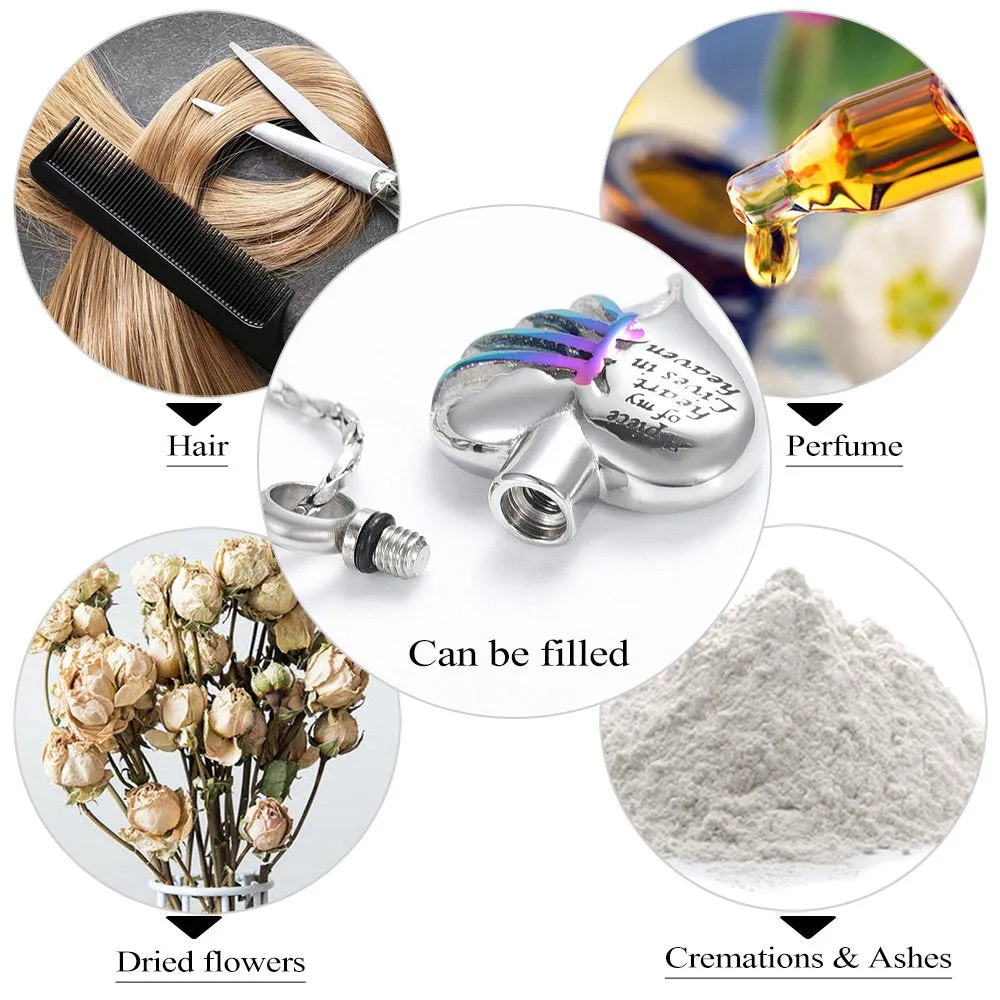 Heart Urn Necklace for Ashes Women Men Cremation Jewelry for Ashes Cremation Necklace In Memory of Grandpa Grandma Dad Mom Uncle Aunt Brother Sister Daughter Son