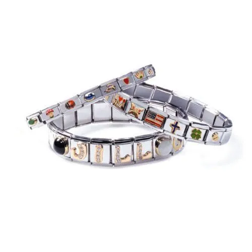 I Love USA Italian Link Bracelet Charm