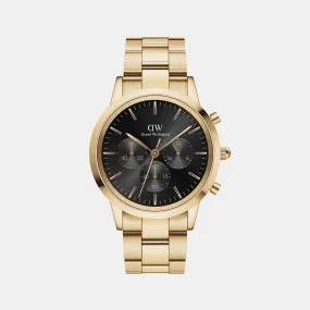 Iconic Men Black Chronograph Stainless Steel Watch DW00100641K
