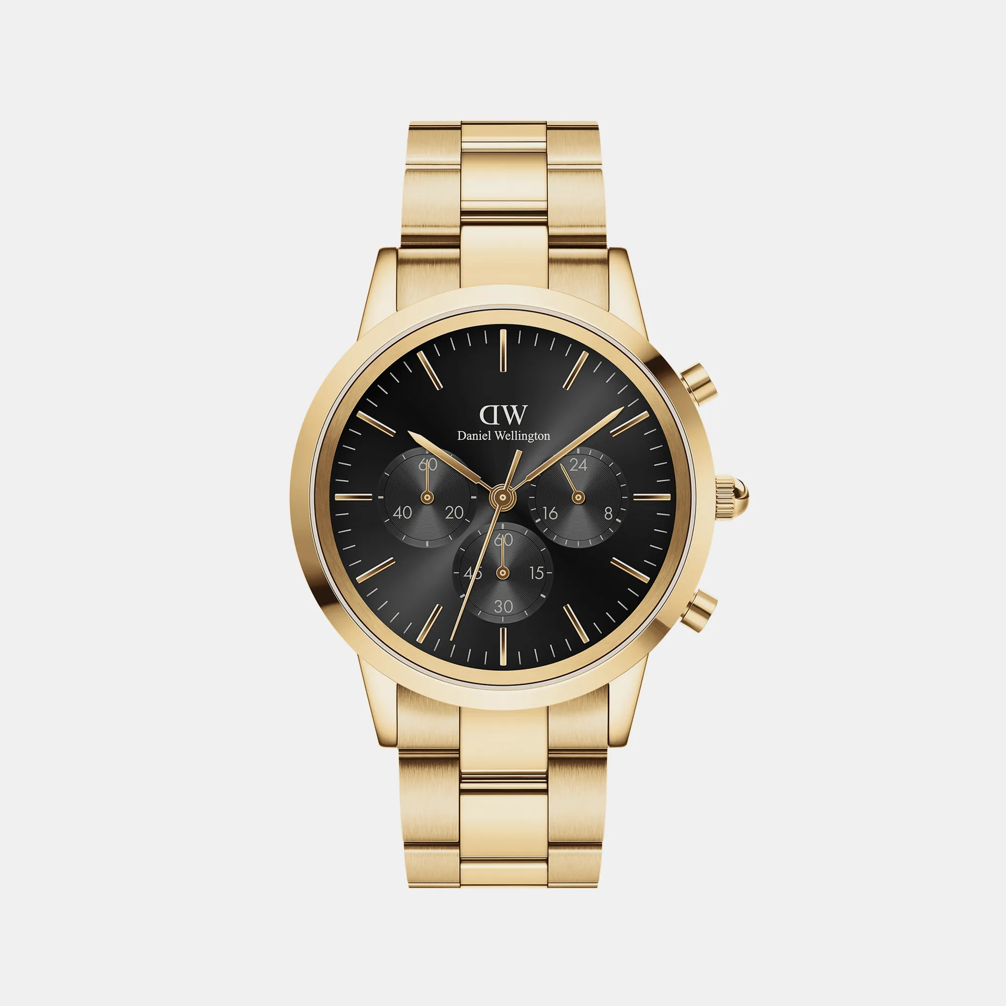 Iconic Men Black Chronograph Stainless Steel Watch DW00100641K