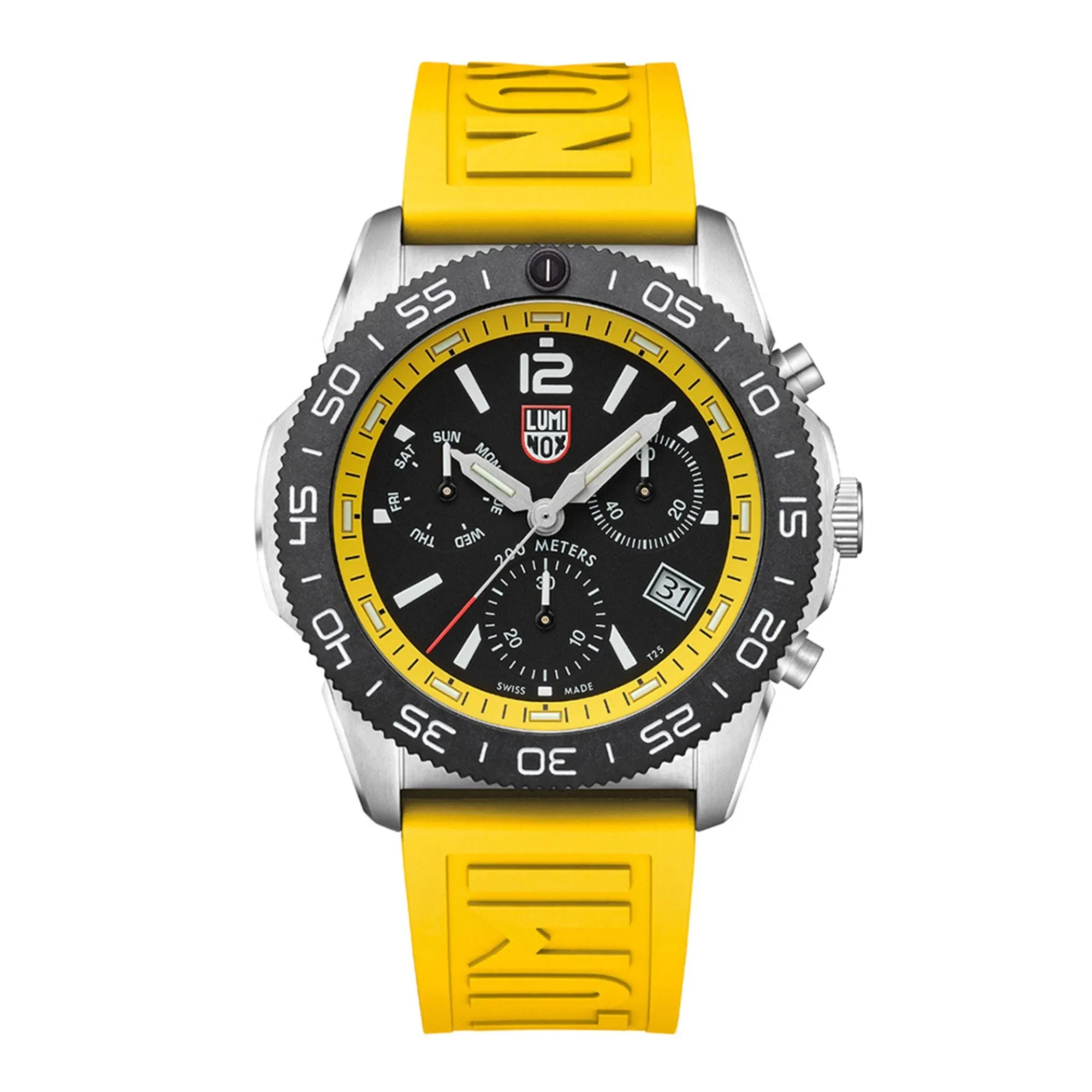 Luminox Men's Black Dial Yellow Rubber Band Ronda Z60 Watch - XS.3145