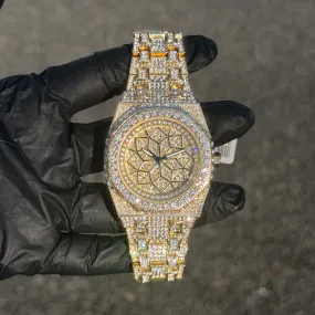 Men's Iced Out 43mm Octagon Shape Watch, Quartz Movement