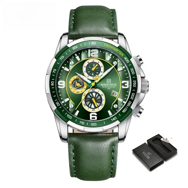 Men's Luxury Fashion Design Leather Men Watches Multifunction Quartz Male Watch