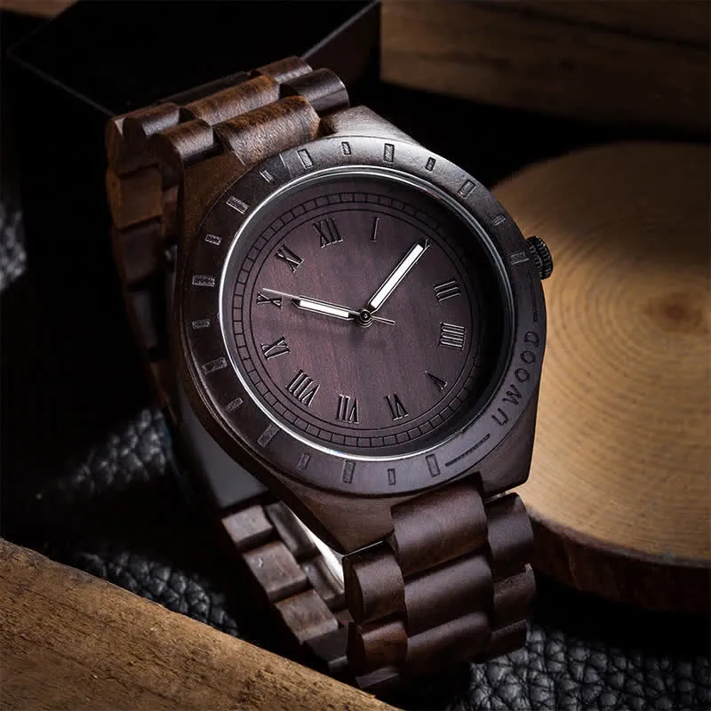 Men's Natural Walnut Zebra Wood Quartz Wooden Watch
