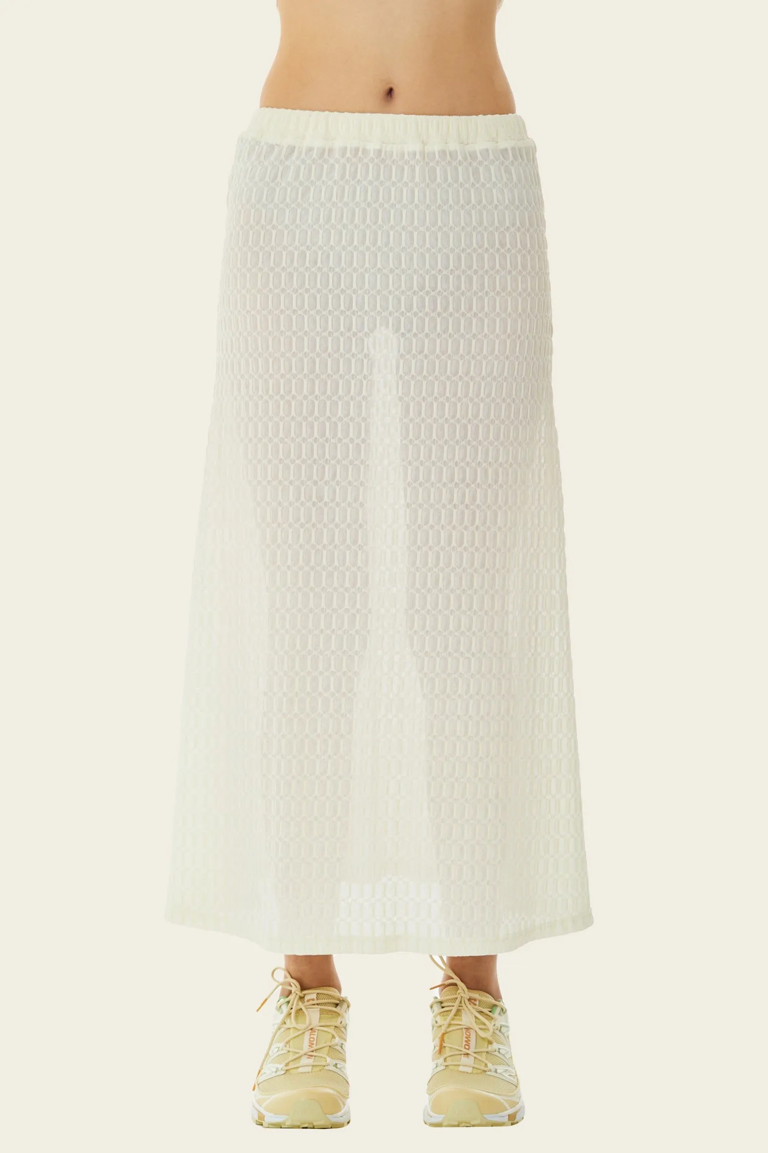 Mesh Midi Skirt - Antique White
