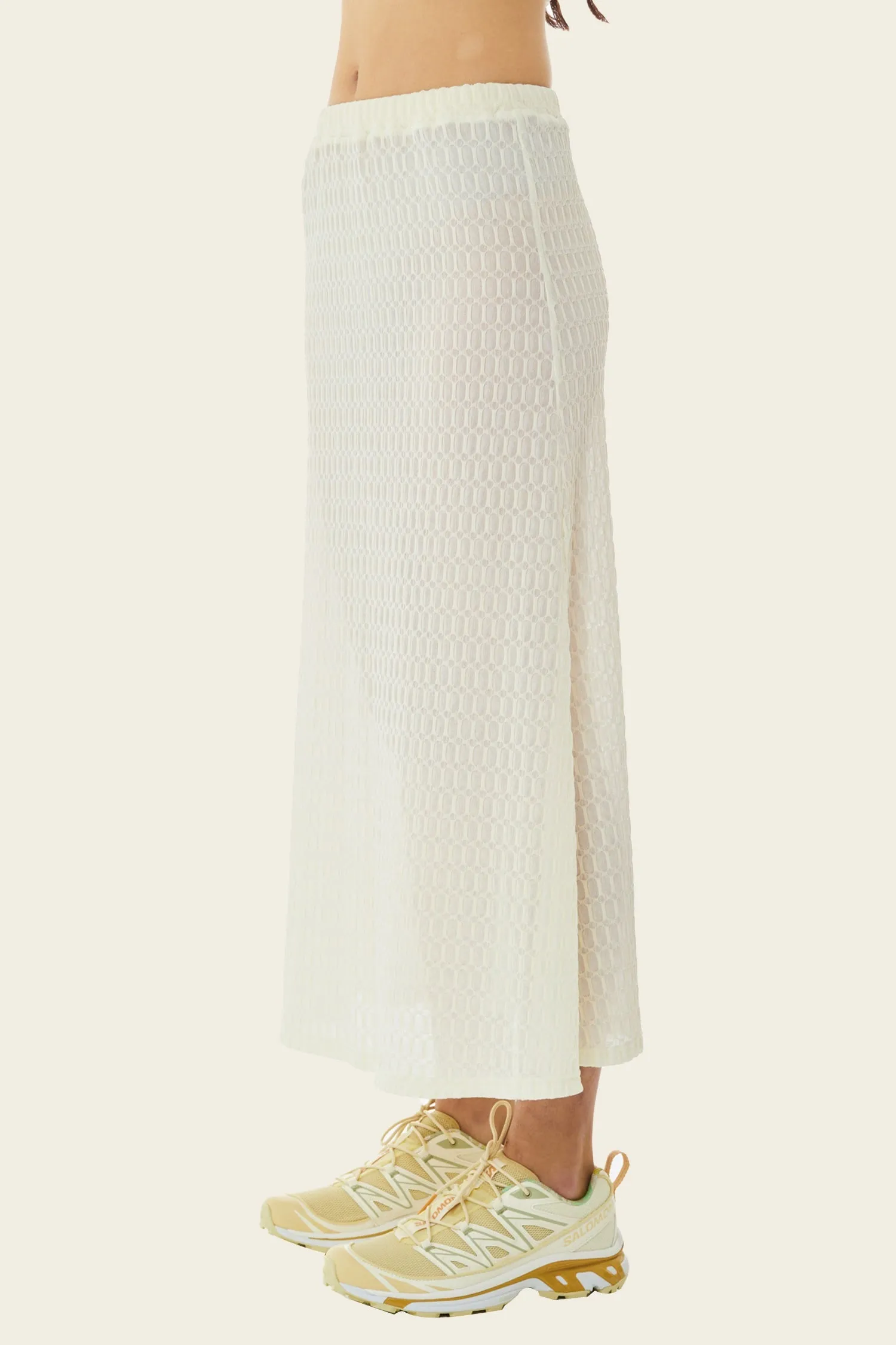 Mesh Midi Skirt - Antique White