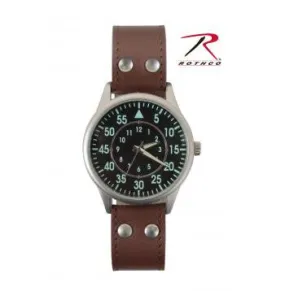 Military Style Watch With Leather Strap