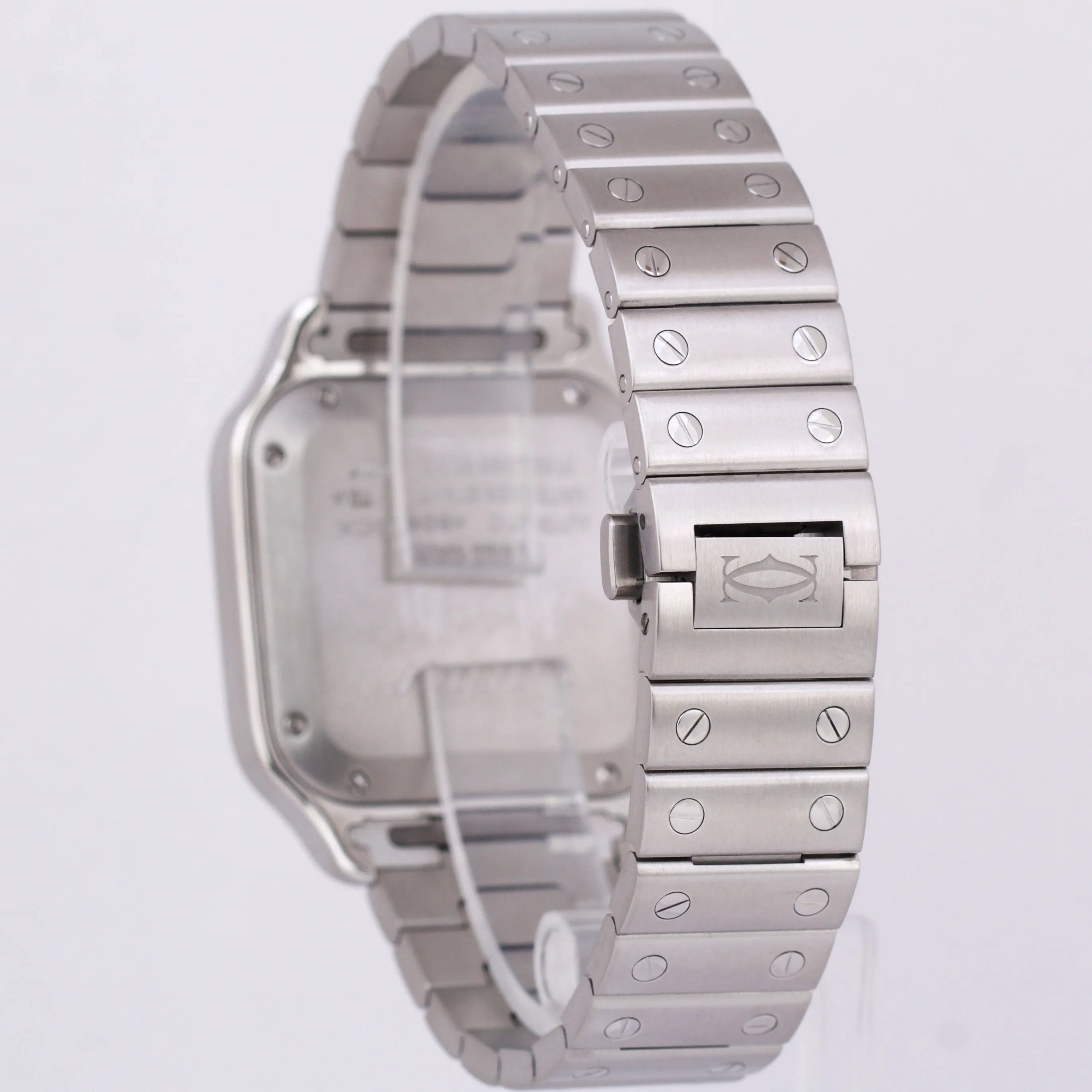 MINT 2023 PAPERS Cartier Santos Mid-Size 35mm Stainless White WSSA0029 4075 B P