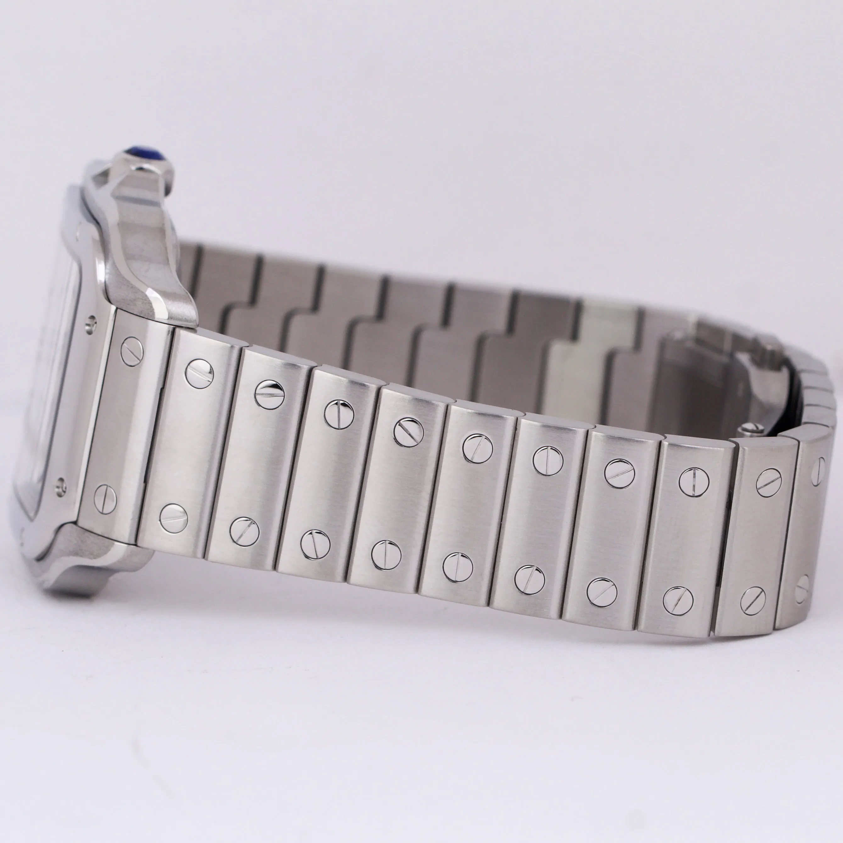 MINT 2023 PAPERS Cartier Santos Mid-Size 35mm Stainless White WSSA0029 4075 B P