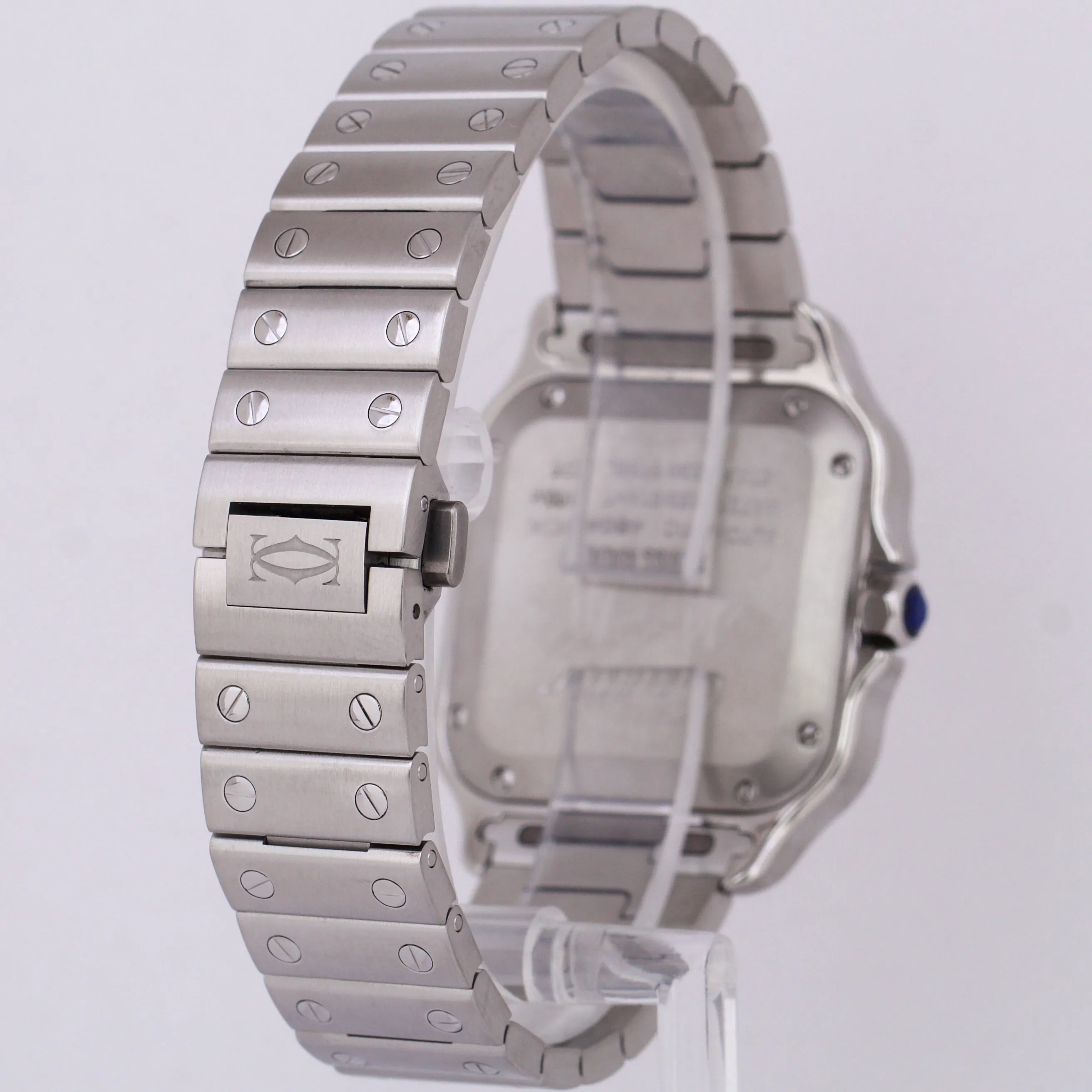 MINT 2023 PAPERS Cartier Santos Mid-Size 35mm Stainless White WSSA0029 4075 B P