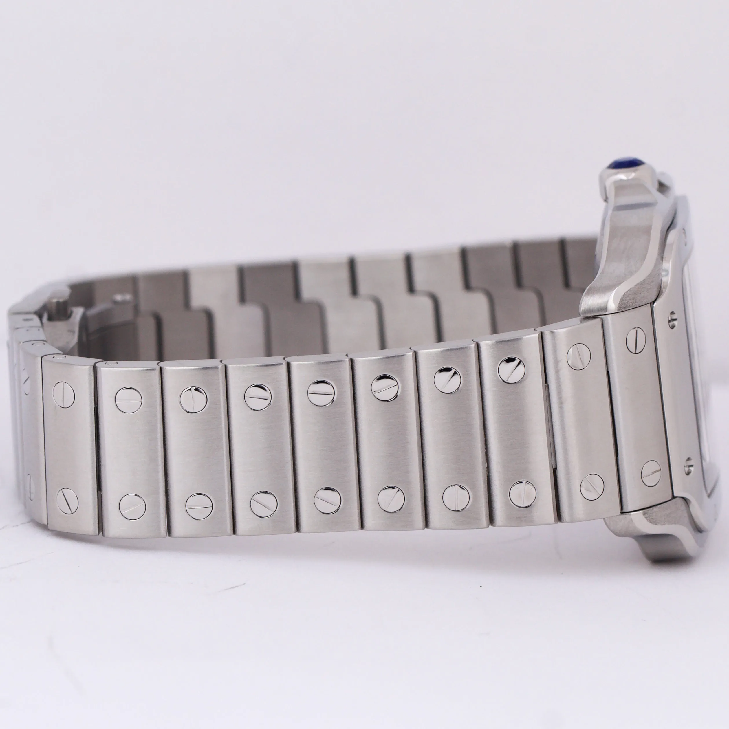 MINT 2023 PAPERS Cartier Santos Mid-Size 35mm Stainless White WSSA0029 4075 B P
