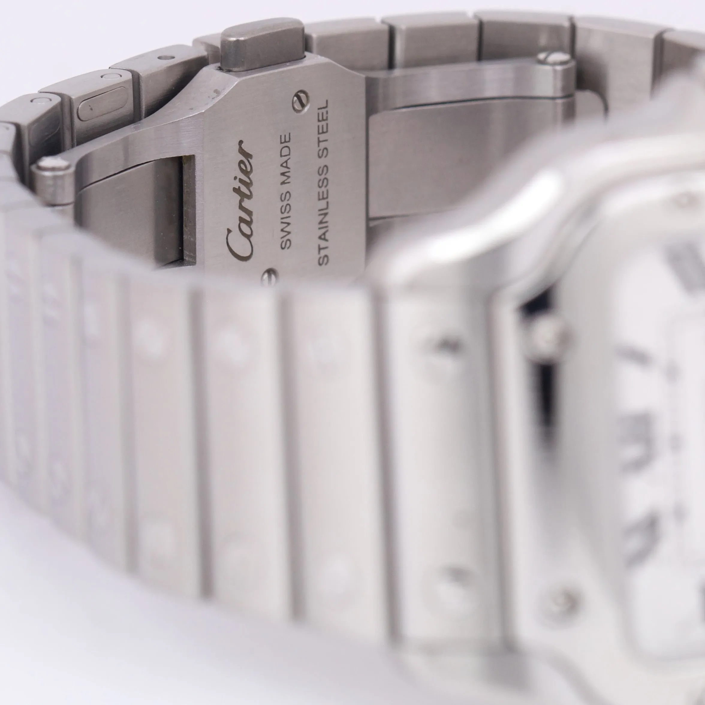 MINT 2023 PAPERS Cartier Santos Mid-Size 35mm Stainless White WSSA0029 4075 B P