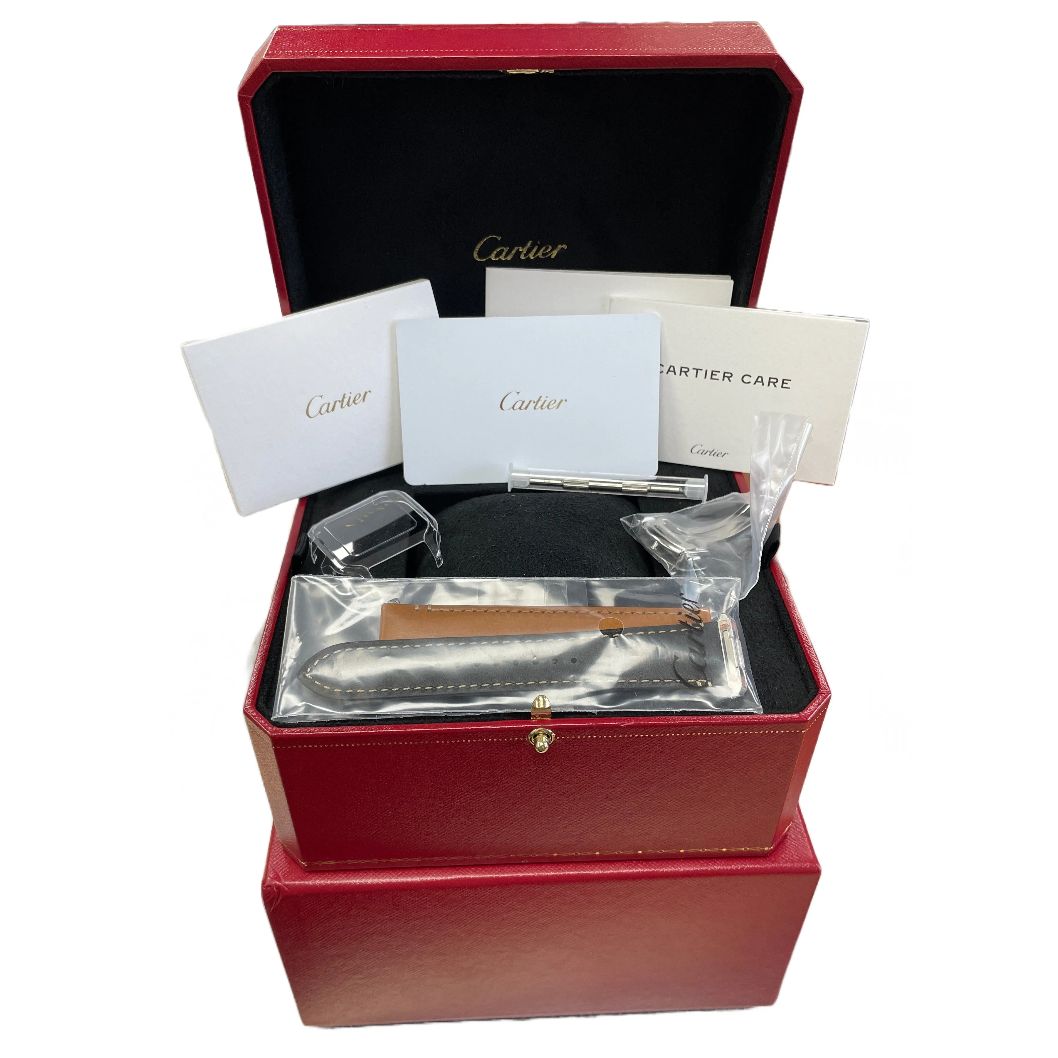 MINT 2023 PAPERS Cartier Santos Mid-Size 35mm Stainless White WSSA0029 4075 B P
