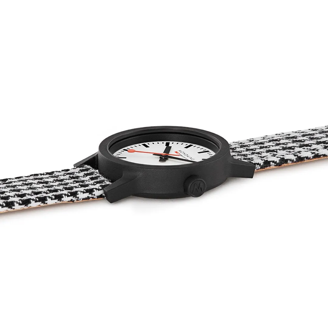 Mondaine Essence Petite Black Case Houndstooth MS1.32110.LN