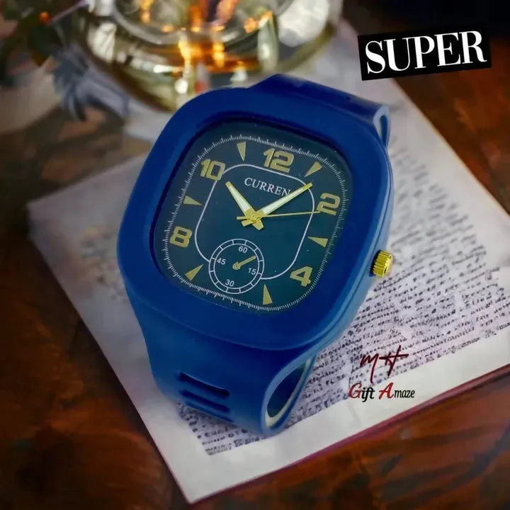 Most Demanding Square Shape Rubber Strap Watch