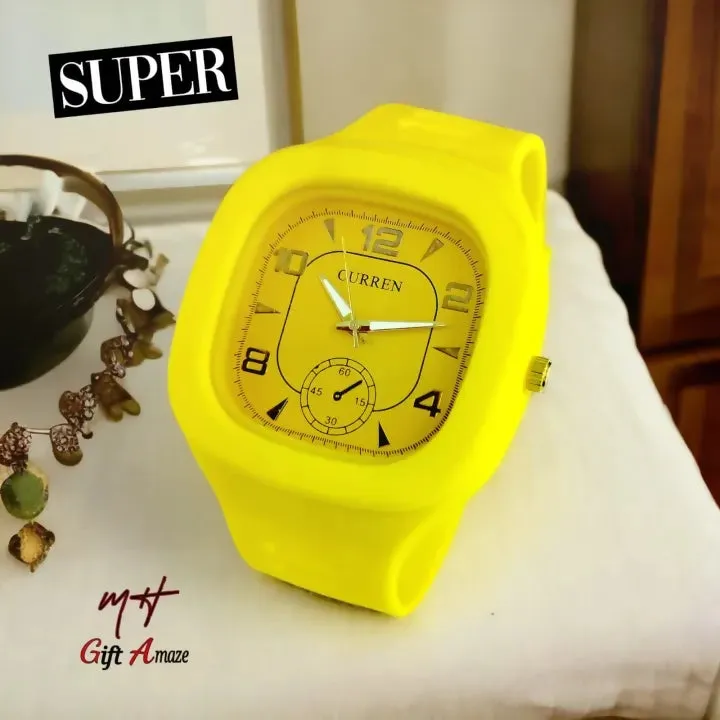 Most Demanding Square Shape Rubber Strap Watch