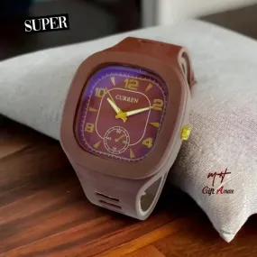 Most Demanding Square Shape Rubber Strap Watch