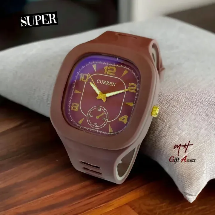 Most Demanding Square Shape Rubber Strap Watch