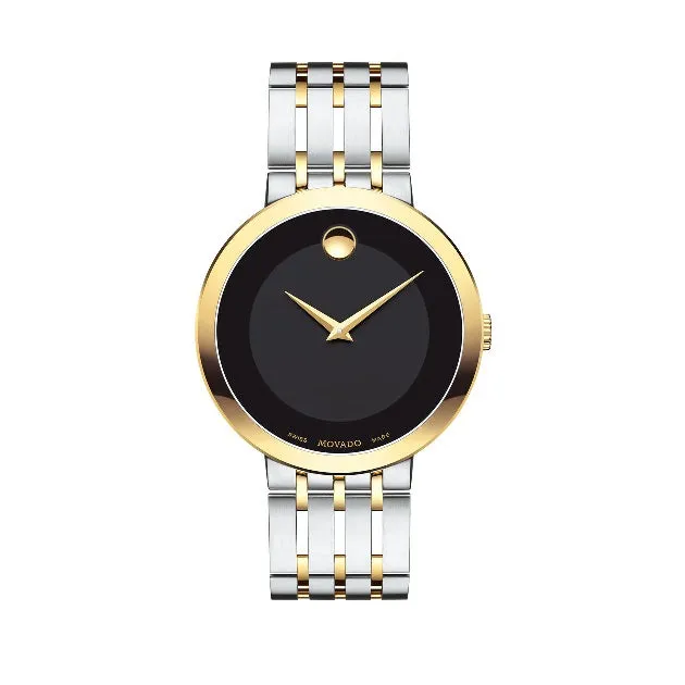 Movado Esperanza with 39MM Black Dial andTwo-Tone Stainless Steel Bracelet. 0607058