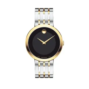 Movado Esperanza with 39MM Black Dial andTwo-Tone Stainless Steel Bracelet. 0607058
