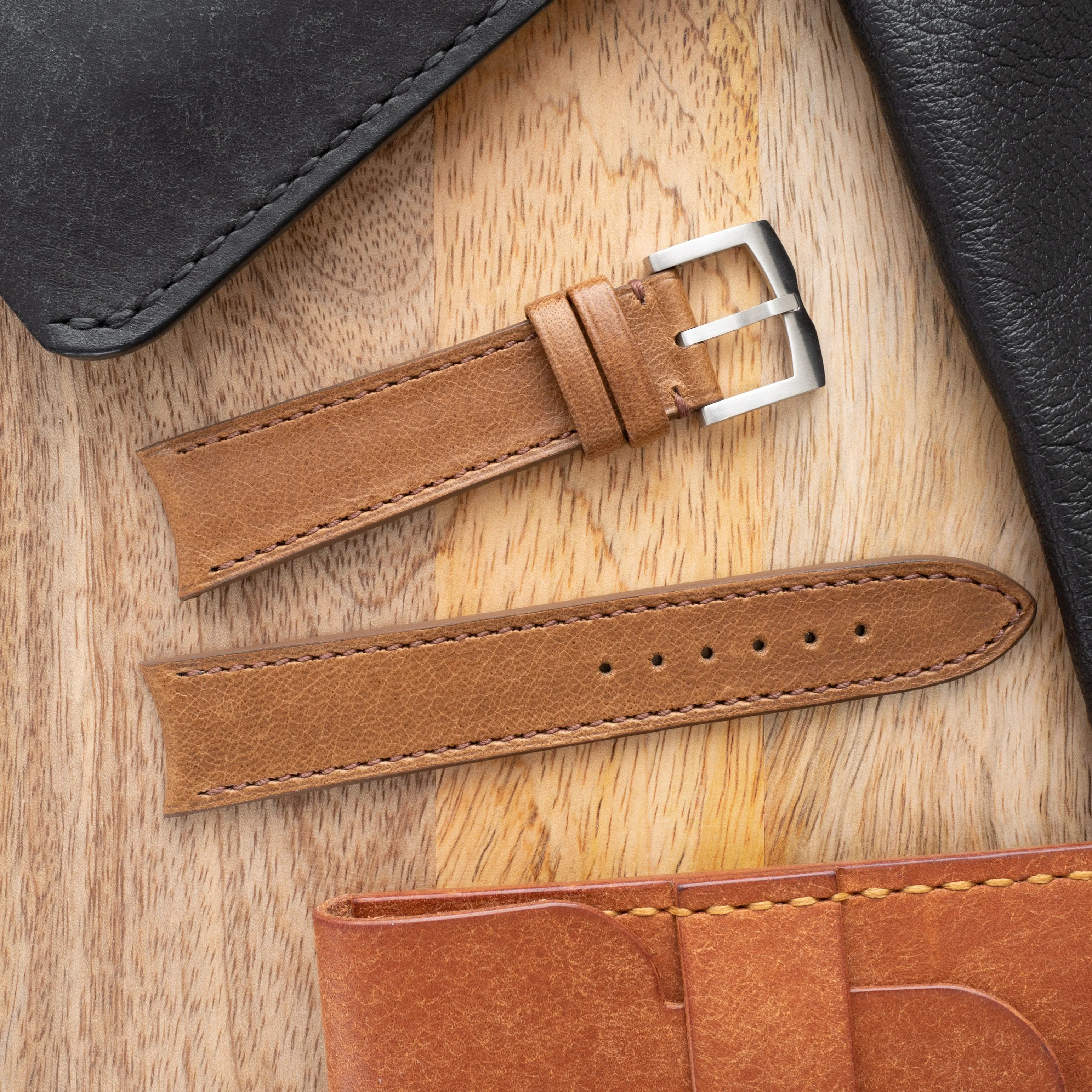 Natural Tanned Cognac Leather Strap