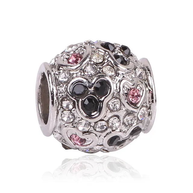 New Free Shipping 1Pcs Silver Color Bead Charm European Silver Bow Dog Cartoon Charm Pendant Bead Fit Pandora Bracelet Gift