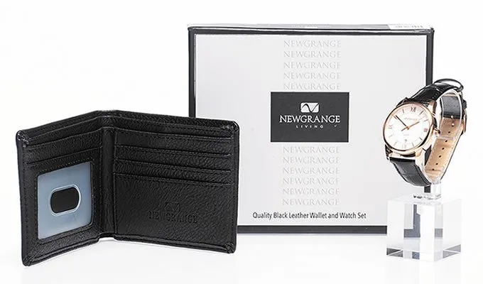Newgrange Living Watch & Wallet Set Black