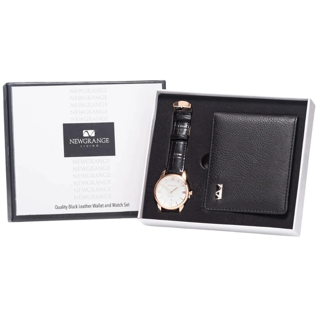 Newgrange Living Watch & Wallet Set Black