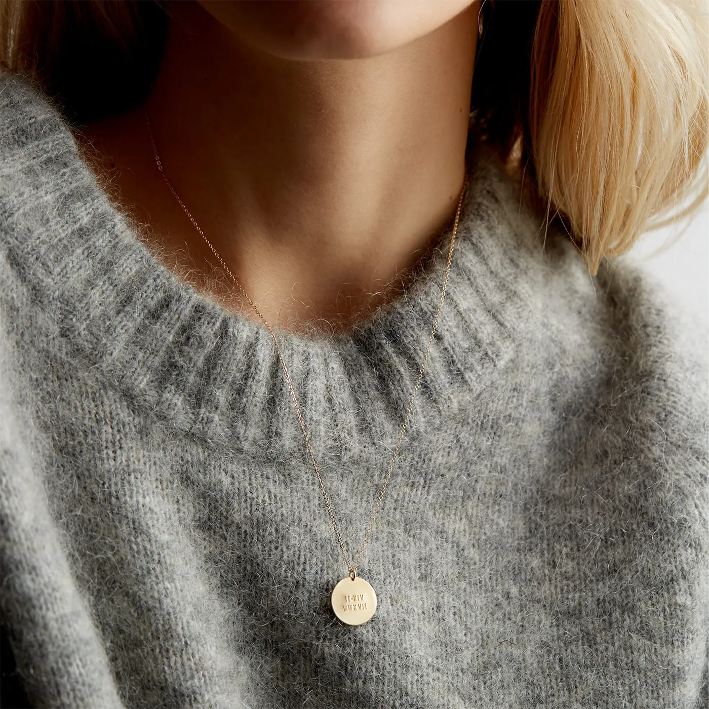 Numerals Disk Necklace