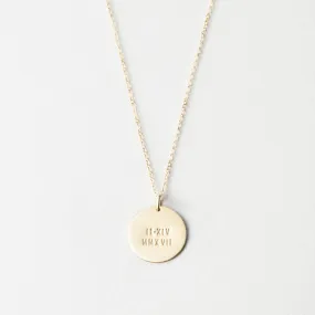 Numerals Disk Necklace