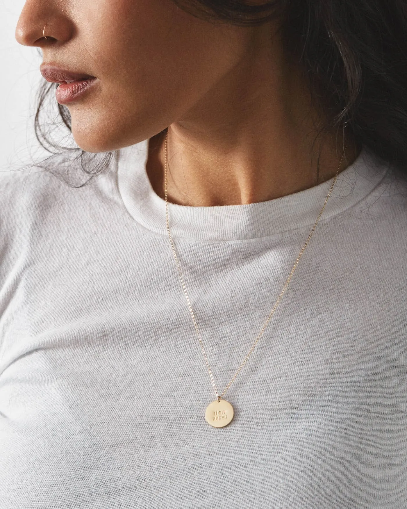 Numerals Disk Necklace