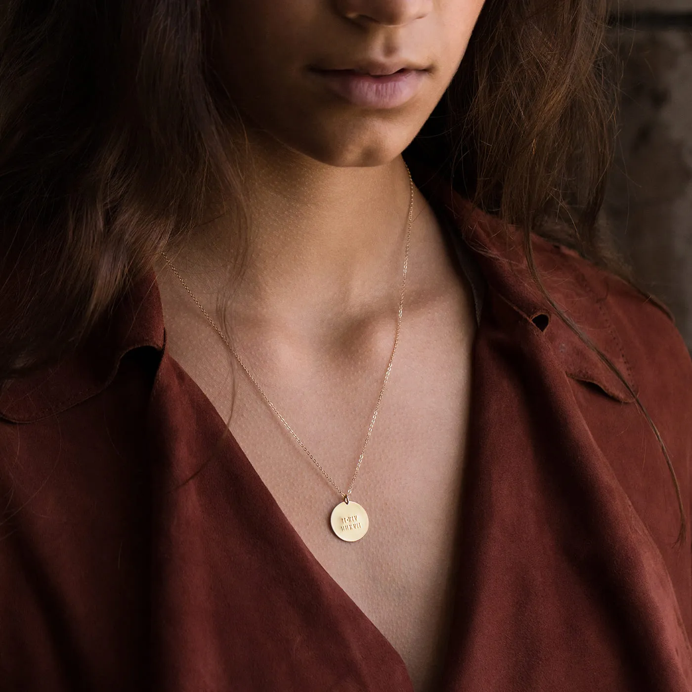 Numerals Disk Necklace